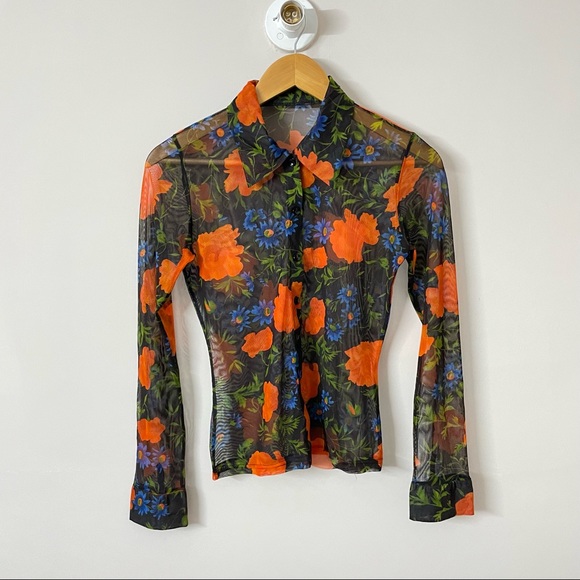 Floral Printed Top in net - Picture 4 of 7